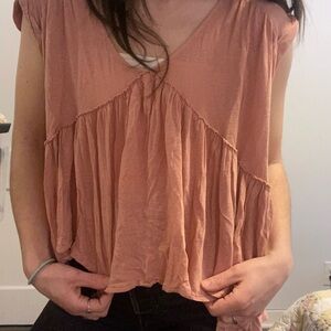 Free people into the night tee in dusty rose